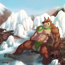 mixvariety:  Relaxing in a glacier riverCommission to getfur,