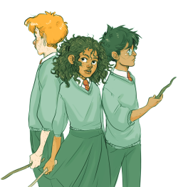 artcii:  young Harry, Hermione, & Ron from Harry Potter by