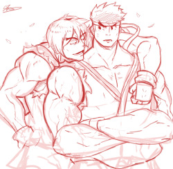 liquidxlead:  Ryu & Ken warmup sketch