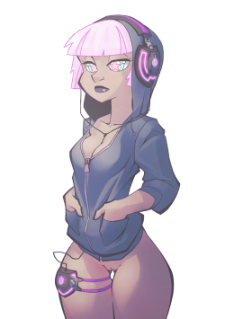 thepinkpirate:  Lucia chillin to some tunes. 