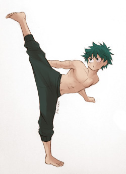 nikkiyan:Midoriya and Bakugou training 