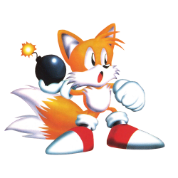 segacity:  Artwork of Tails with a bomb, from ‘Tails Adventure’