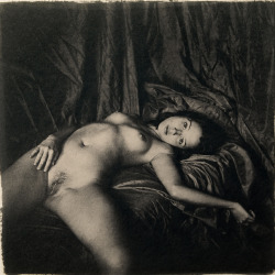 formerlyuncredited:  Lying nude by Dmitri Kuklin Cyanotype on