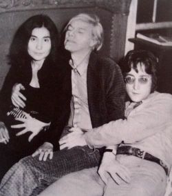 carlowski:  Yoko Ono, Andy Warhol and John Lennon touching eachother’s