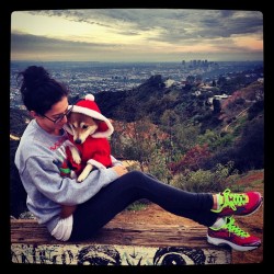 Happy Birthday Dagny! I&rsquo;m so sorry you&rsquo;re unamused by my Christmas shenanigans&hellip; (at Runyon Canyon Park)