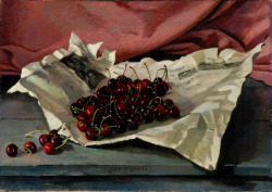 huariqueje: Still Life with Cherries on a newspaper   -   