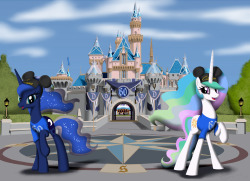 avastindy:  Princess Luna and Princess Celestia celebrate Disneylands’