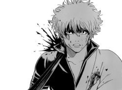 This is from the manga Gintama which is about a samurai in Japan