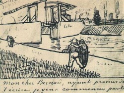 artist-vangogh:  Drawbridge with Walking Couple, Vincent van