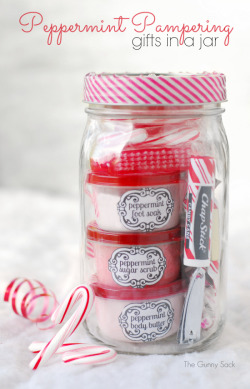 diychristmascrafts:  DIY Peppermint Pampering Gifts in a Jar