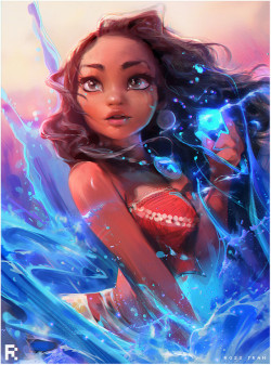 rossdraws:  Here’s my painting of Moana I did from the Thanksgiving