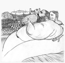 goooorrrrdo:  â€™Meat loverâ€™Pencil sketch with digital detail / October 2015No rabbit food for him.As you may have noticed, I like a guy with ink, but drawing tattoos with perspective is really trickyâ€“specially when they donâ€™t rest on shapely muscle