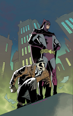 extraordinarycomics:  Rorschach & Nite Owl by Kevin Nowlan.