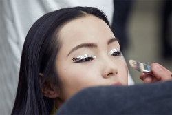  Xiao Wen Ju + Ming Xi backstage for Chanel F/W 2013 