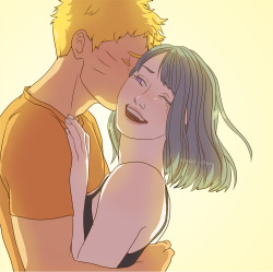 kakao-chan:   NaruHina Month - Day 4: Smile  She might not notice