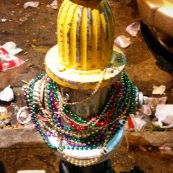 Even the fire hydrants get a dose of #mardigras #beads in #NewOrleans