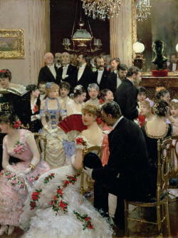 poboh:  The Soiree, 1880, Jean Beraud. French Painter, born in