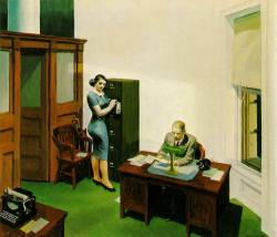 the-night-picture-collector:  Edward Hopper, Office at Night,