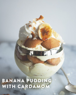 boozybakerr:  Banana Pudding with Cardamom   I AM EATING BANANA