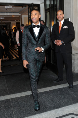 celebritiesofcolor:  Michael B. Jordan departs The Mark Hotel