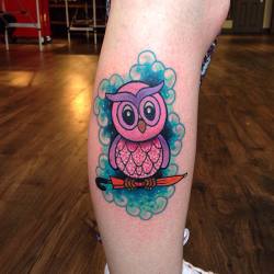 keelyrutherford:  Weather Owl on the lovely Lyn 💜 done @bathstreettattoo