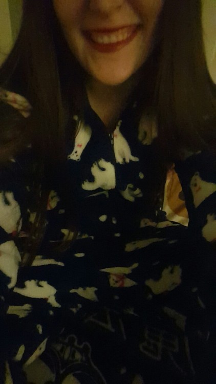 trying out my new footie pajamas! 