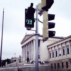 The cutest crosswalk signals are in Vienna! 💑 #vienna #Austria