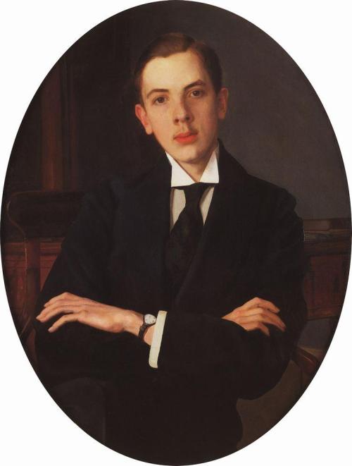 konstantin-somov:  Portrait of E. Mihaylov, 1916, Konstantin