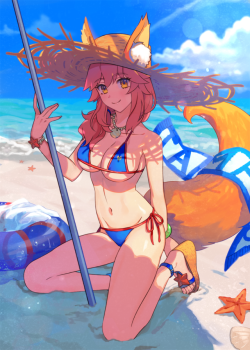 memeppoi:  82yura: “新刊からたまもさま～🦊🌴🏝️🌊🌊🌊