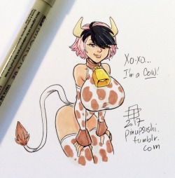 pinupsushi: Xo-xo… I’m a COW!  Even more cowbell!  ;9