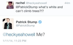 patricksortreat:  This will forever be my favorite tweet  hahahahahahahahaahahahaaha