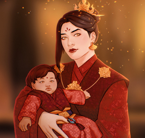 sword-over-water:  Fire lord Azula with her niece and heir Izumi.Because