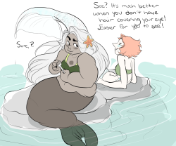 pearlsnose:  I made a mermaid au.. I’m going to be drawing