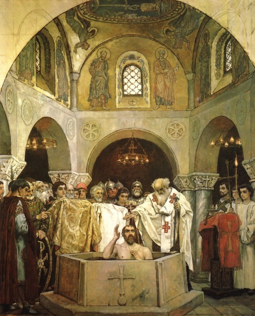 viktor-vasnetsov: Baptism of Prince Vladimir, 1890, Viktor Vasnetsov