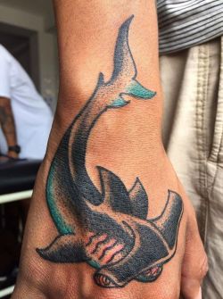 1337tattoos:  traditional hammerhead shark from Lima, Perú facebook.com/tocinofunkytattoo