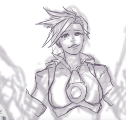 Havent drawn anything in a while, heres a quick sketch of tracer,