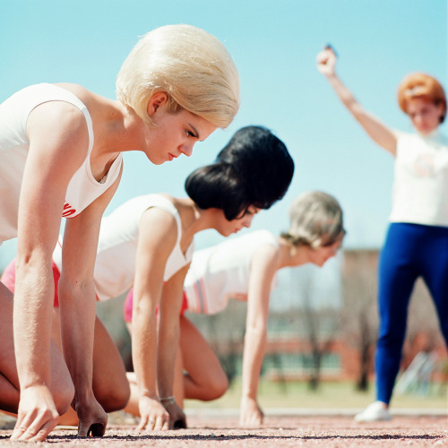 playburo:  The Bouffant Belles, girls from the Texas Track Club,