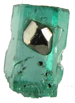 ggeology:  Beryl var. Emerald with Pyrite inclusions 