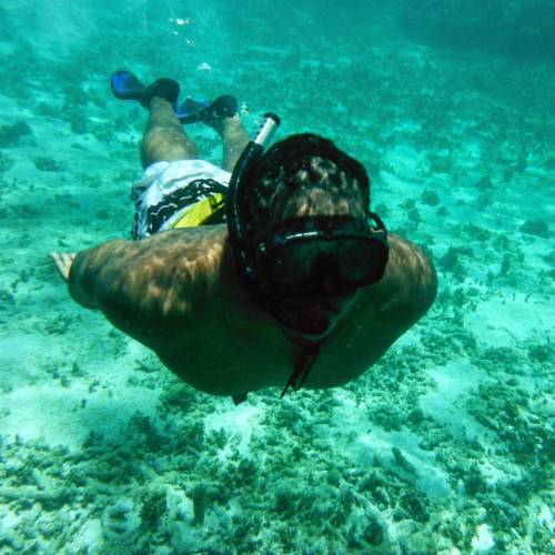 Snorkeling on vacation earlier this summer.