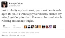 maxburnett:  Randy Orton’s Baby Oil Applicator Job Specs 