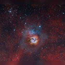 Composite Messier 20 and 21 #nasa #apod #trifidnebula #nebula