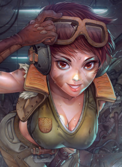 simzart: Today I painted Scavenger D.Va!  I streamed the complete