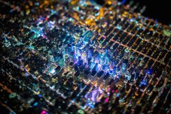 sixpenceee:  New York City during the night with tilt shift photography.