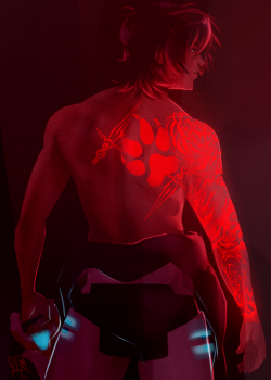 jen-iii:  Next up on my Glowy Paladin Tattoo series is Keith!