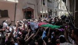 palestinasim:Funeral of paramedic Razan al-Najjar, 21years, who
