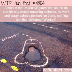 wtf-fun-factss: English man spray paints penises on potholes