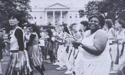 lesbianartandartists:  Women marching in front of the White House