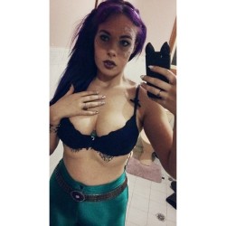 I’m a motha fuckin mermaid! 💚  #mermaid #purplehair