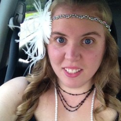 Party time. #1920s #speakeasy #tampa #blonde #blueeyes #headband