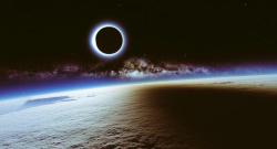  A solar eclipse and the Milky  Way seen from the ISS  I am